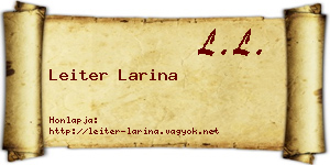 Leiter Larina névjegykártya